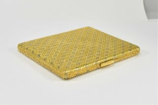 Vintage 18k Woven Yellow And White Gold Cigarette Case 1970 