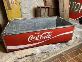Vintage Coca Cola Coke Cooler Ice Chest Country Store Advertising Sign Decor 12