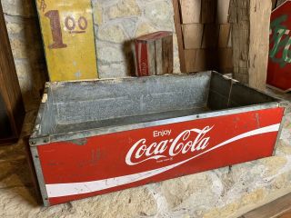 Vintage Coca Cola Coke Cooler Ice Chest Country Store Advertising Sign Decor