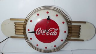 Vintage 1948 Coca - Cola Art Deco Electric Clock