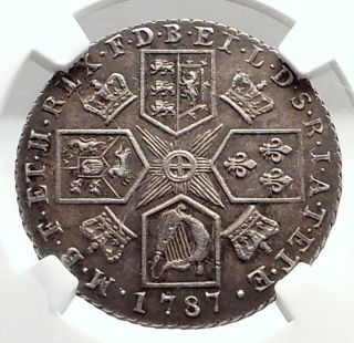 1787 Great Britain Uk King George Iii Antique Silver Shilling Coin Ngc I74854