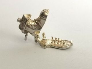 Sterling Silver Old Woman In A Shoe Charm - Metal Detecting Find
