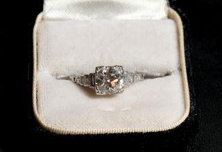 Vintage 1930 Platinum Diamond Engagement Ring Wedding Band Set $9950 Appraisal