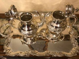 4880 GR GORGEOUS HEAVY STERLING SILVER 925 TEA & COFFEE SET. 7