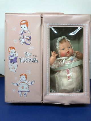 12” Vintage Ideal Tiny Thumbelina W/ Doll Case Extra Outfit Still