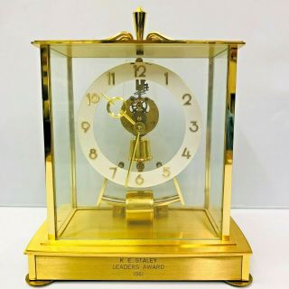 Kieninger Obergfell Kundo Electric Mantel Clock 1961 Gold 6 Jewel Germany