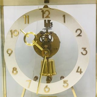 Kieninger Obergfell Kundo Electric Mantel Clock 1961 Gold 6 Jewel Germany 2