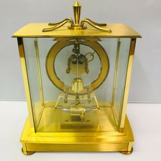 Kieninger Obergfell Kundo Electric Mantel Clock 1961 Gold 6 Jewel Germany 4