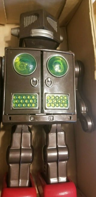 Vintage ATTACKING MARTIAN ROBOT 1960s Japan SPACE TIN BATTERY OPERATED 11