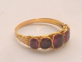 VERY RARE EXCEPTIONAL LARGE ANTIQUE GEORGIAN 15ct GOLD & AMETHYST GOLD RING 3