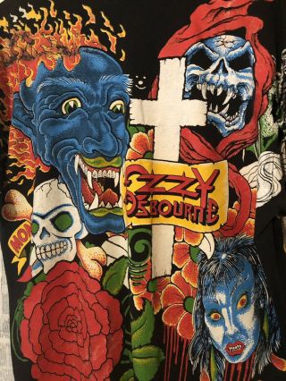 Vtg 90s Ozzy Osbourne All Over Print T - shirt 6