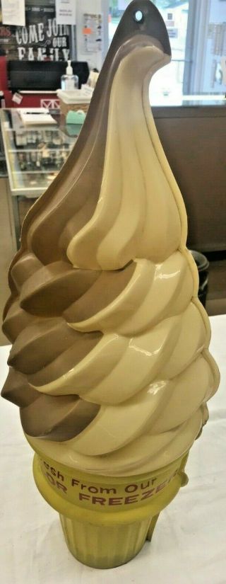 Vintage Lighted Taylor Freezer Swirl Ice Cream Cone Advertising Sign 24 "