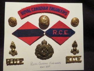 Royal Canadian Engineers Wwii Era Grouping Of 11 Items To The Rce