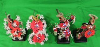 Vintage 1980s Native American set of 4,  signed by Thomas and Evelyn No Runner 10