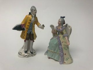 Antique Dresden President George Washington Figurines Miniature Porcelain Set