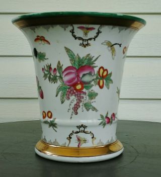 Antique Style Porcelain Chinese Export Cachepot Planter Vase Meissen Well Made