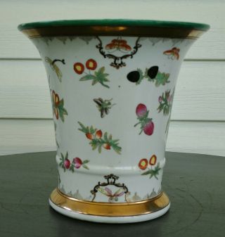 antique style porcelain chinese export cachepot planter vase meissen well made 2