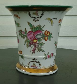 antique style porcelain chinese export cachepot planter vase meissen well made 3