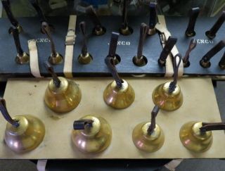 rare set 25 JENCO Deagan Pear shaped Handbells / professional church choir bells 2