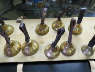 rare set 25 JENCO Deagan Pear shaped Handbells / professional church choir bells 9