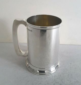 Good,  Provincial Antique Solid Silver Pint Mug.  Ht.  12cms.  281gms.  Exeter.  1873.