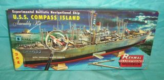 Vintage Renwal Blueprint U.  S.  S.  Compass Island Ballistic Ship Model Kit S606