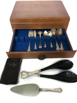 96 piece Towle Old Master Sterling Silver Flatware Set for 12 by 7 with servers 4