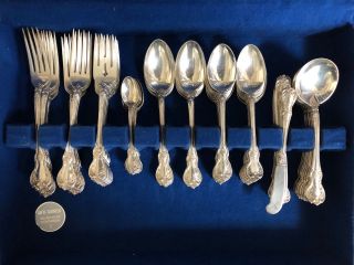 96 piece Towle Old Master Sterling Silver Flatware Set for 12 by 7 with servers 6