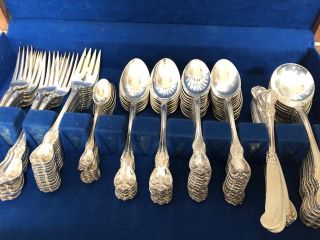 96 piece Towle Old Master Sterling Silver Flatware Set for 12 by 7 with servers 7