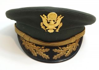 Vintage Wwii Us Army Military Command Cap Co Officer 