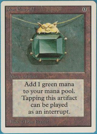 Mox Emerald Unlimited Heavily Pld Artifact Rare Magic Mtg Card (33451) Abugames