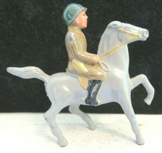 Barclay Lead Toy Soldier Rare Officer On Horse Pot Helmet B - 224 Near