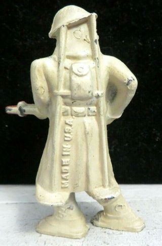 Vintage Barclay Lead Toy Soldier Skier In White No Left Breast Pocket B - 135 2