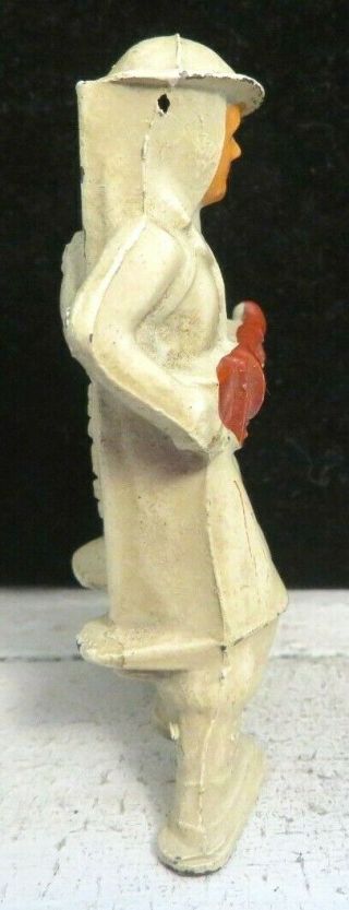 Vintage Barclay Lead Toy Soldier Skier In White No Left Breast Pocket B - 135 4