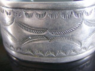 Antique Navajo Silver Cuff Bracelet with Stampwork,  Well Loved 8