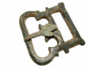 Extremely Rare Roman Military Bronze Belt Buckle,  As Found