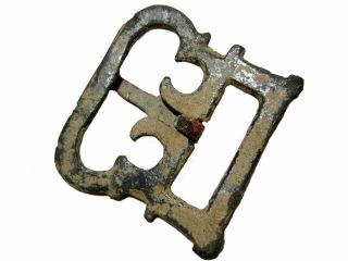 EXTREMELY RARE ROMAN MILITARY BRONZE BELT BUCKLE,  AS FOUND 4