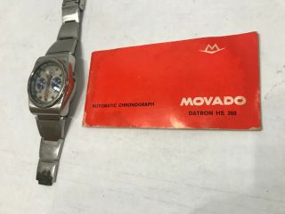 Vintage Movado Astronic Datron HS 360 Wrist Watch Automatic Chronograph Swiss Ma 12