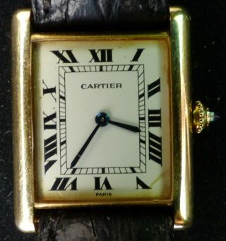 Vintage Cartier 18k Gold Ladies Wind - Up Watch