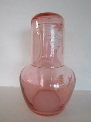 Antique Pink Mary Gregory Glass Tumble Up 4