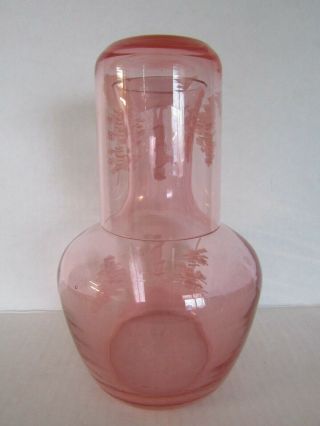 Antique Pink Mary Gregory Glass Tumble Up 5