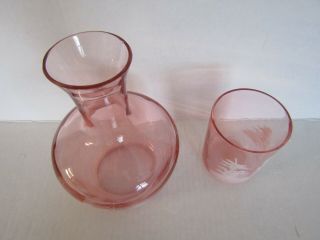 Antique Pink Mary Gregory Glass Tumble Up 8