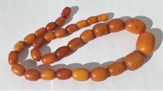 Natural Old Antique Butterscotch Egg Yolk Baltic Amber Necklace 24,  01 Grams.