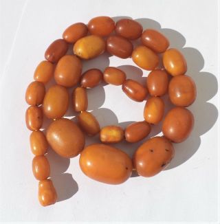 NATURAL OLD ANTIQUE BUTTERSCOTCH EGG YOLK BALTIC AMBER NECKLACE 24,  01 grams. 5