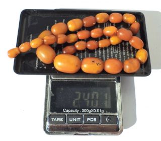 NATURAL OLD ANTIQUE BUTTERSCOTCH EGG YOLK BALTIC AMBER NECKLACE 24,  01 grams. 6