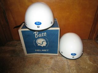 Two Vintage 1970s Buco Helmet / Buco Bantam / Small ? White Box