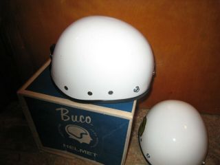 TWO Vintage 1970s Buco Helmet / Buco Bantam / small ? White Box 5