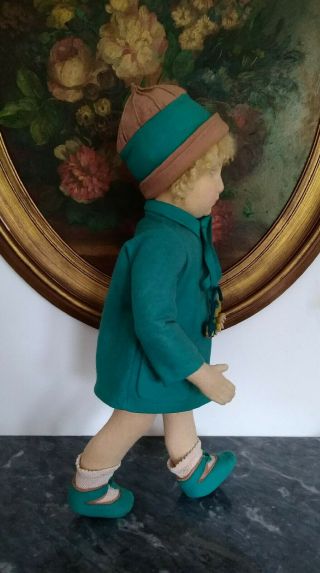 1920 ' s Rare Antique Felt Cloth Lenci Doll 22 inch 109 series 3