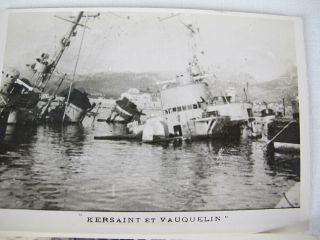 24 Real Photographs Identified French Wwii/ww2 Sunken Ships Volta Casque Etc Yqz