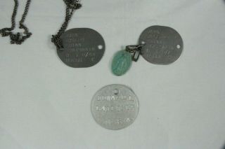Three Vintage Us Military Army Coast Guard Wwi & Wwii Named Dog Tags